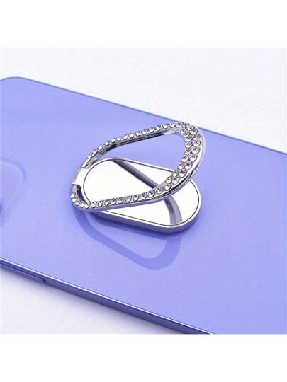 حامل الهاتف المحمول معدني فاخر بمرآة - دوران 360°، مثالي للرجال والنساء - متوافق مع ساعات مسلسلات التلفزيون والهواتف ، هدية للعيد الميلاد والعائلة والأصدقاء ، حامل أصبع للهاتف ، خاصية مسكّ الهاتف