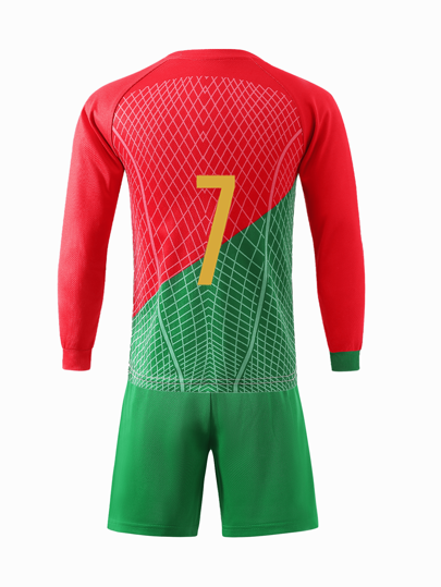 7 قطعة/مجموعة للأولاد المراهقين ملابس رياضية كاجوال ذات أكمام طويلة تمتص العرق، مناسبة للراحة والرياضة والكرة القدم والأنشطة الجماعية