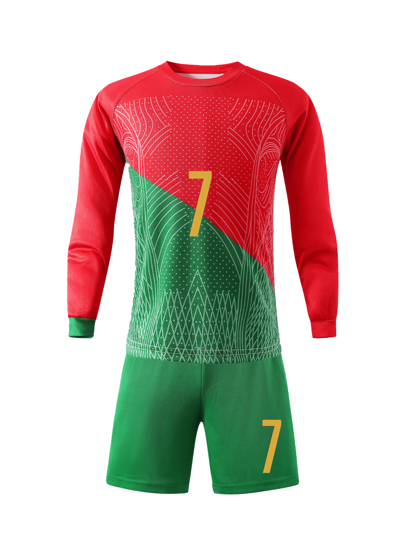 7 قطعة/مجموعة للأولاد المراهقين ملابس رياضية كاجوال ذات أكمام طويلة تمتص العرق، مناسبة للراحة والرياضة والكرة القدم والأنشطة الجماعية