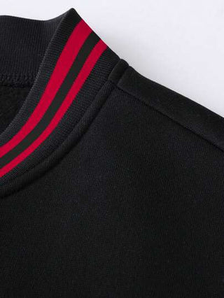 Manfinity Sporsity جاكيت رياضي كاجوال للرجال مطبوع عليه حرف بلون متباين، مناسب للخريف