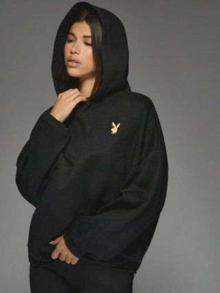 MISSGUIDED Missguided x Playboy هودي كبير الحجم بطباعة لغلاف مجلة قديمة، ملابس الشوارع الشتوية والخريفية، موضة تزلج غير رسمية، بلوفر استرخاء، تصميم صورة رجعي، موضوع قابل للجمع