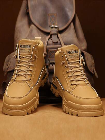 بوت كاوبوي جلدية عالية الرقبة للرجال، ذات سُمك في الأسفل مقاومة للانزلاق والتآكل، مُعقودة من الخصر إلى الكاحل بتصميم أصبع مستدير وزيبر جانبي، بوت موضة للتنزه في الأماكن الخارجية ، مقاس يصل إلى 46، يمكن ارتداؤها مع السترة