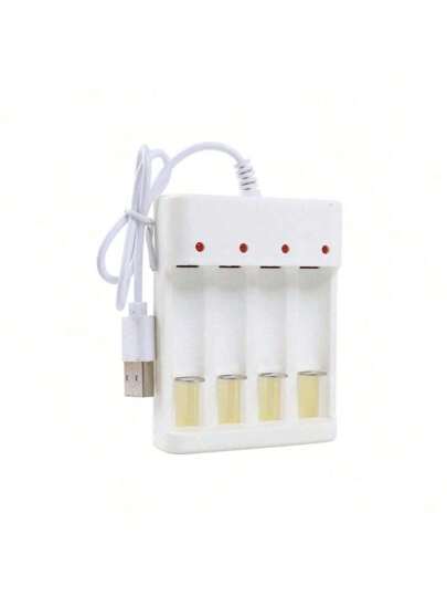 بطاريات قابلة لإعادة الشحن 2000 ملي أمبير سعة AAA/AA ، مع شاحن USB مخصص للحماية من القصر الكهربائي ، البطارية القابلة لإعادة الشحن ذات السعة العالية (الشاحن مناسب فقط لشحن هذه البطارية)