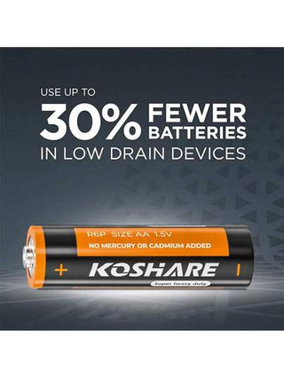 KOSHARE كوشاري 20/40/60 قطعة، بطارية كربون AA، مناسبة للريموت كنترول، ساعة منبه، جرس الباب، موقد غاز، سخان مياه، مفاتيح السيارة، لوحة تحكم، مصباح يدوي، أداء عالي، قوية وطويلة الأمد