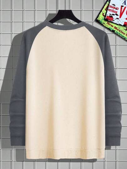 Manfinity Hypemode بلوزة رجالي كاجوال بياقة دائرية وأكمام طويلة بألوان متعددة