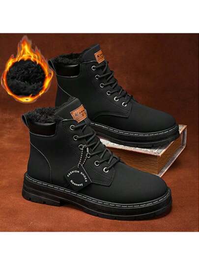 بوت الثلج للرجال، بوت شتوية دافئة، بوت походная مضادة للانزلاق بطانة فرو- مناسبة للأنشطة الخارجية في الشتاء