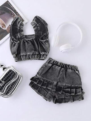 SHEIN ملابس جينز رائعة للبنات الصغار، صيفي