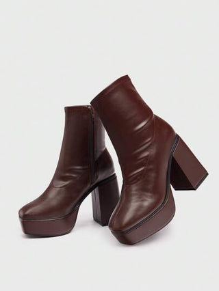 Sugerpunk بوت الكاحل ذات الكعب العالي والنعل السميك المقاومة للماء والمناسبة للموضة للنساء ،مناسبة لأعياد الميلاد ورأس السنة الجديدة