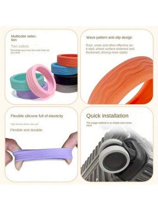 أثاث مكتبي 8 أغطية متعددة الاتجاهات للعجلات القابلة للدوران، مكافحة الخدش وماصة للصدمات مصنوعة من السيليكون لخفض الضوضاء للحقائب