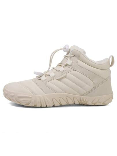 زوج من البوت الثلجي ذو اللون الأحادي العالي ذو الحرير والرباط للشتاء الجديد، مبطن بالحرارة ومريح للاستخدام في الخارج؛ زوج من بوت المشي في الهواء الطلق مقاومة للماء ومضادة ل-لانزلاق في الشتاء للرجال، بوت للأزواج