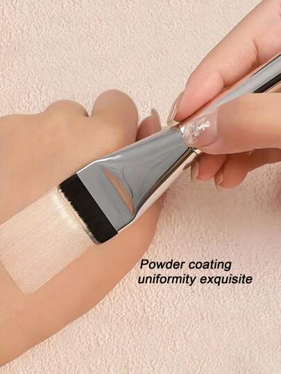 مجموعة فرشاة أساس رقيقة للغاية ووسادة كوشين هوائية سوداء للمكياج، فرشاة وجه ناعمة لتفنيد الوجه، فرشاة قناع مسطحة أدوات مكياج احترافية قابلة للاستخدام جاف ورطب لخلط أساس المكياج هدية عيد الميلاد لصديق، هدية لأفراد العائلة، هدية للصديقة، هدية للزملاء...