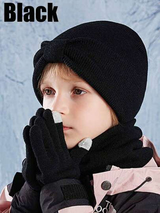 4 قطع طقم قبعة وقفازات وأوشحة للأطفال 3-8 سنوات، قبعات محبوكة للبنات والأطفال الصغار، قفازات بلا أصابع، طقم سخان الرقبة، بطانة صوفية