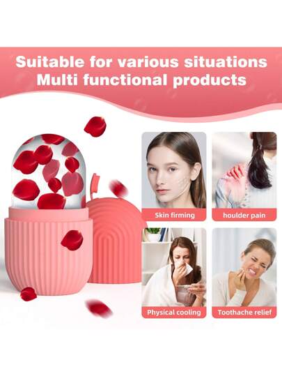 1 قطعة أسطوانة تدليك الوجه بالثلج ، أسطوانة ثلجية لتخفيف انتفاخ الوجه والعينين ، جهاز تدليك الوجه لتحسين التحبيب وتنشيط البشرة ، قالب أسطوانة ثلج للوجه