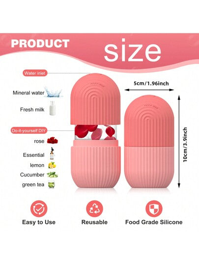1 قطعة أسطوانة تدليك الوجه بالثلج ، أسطوانة ثلجية لتخفيف انتفاخ الوجه والعينين ، جهاز تدليك الوجه لتحسين التحبيب وتنشيط البشرة ، قالب أسطوانة ثلج للوجه