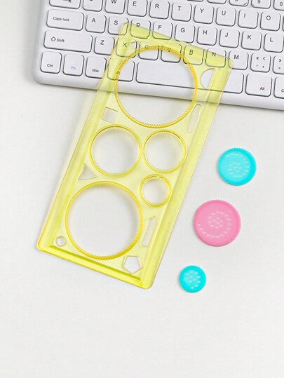 أدوات مكتبية ومدرسية 1 قطعة/4 قطع لوحة رسم بالأشكال الحلزونية بألوان عشوائية ، مسطرة متعددة الوظائف مع مقياس ، لعبة حرفية إبداعية ، لعبة ممتعة ، لوازم مدرسية ، العودة إلى المدرسة