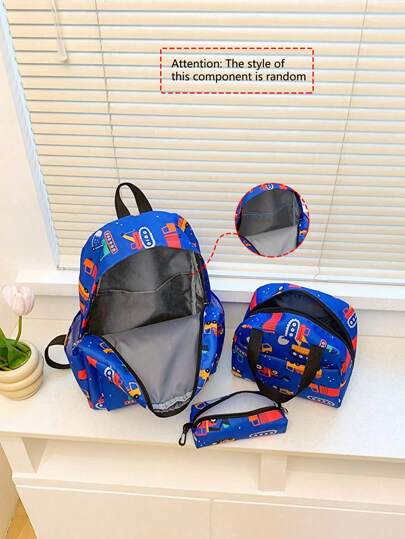 مجموعة من 3 حقائب مدرسية للفتيات سعة كبيرة مع طباعة للأولاد، حقيبة ظهر مدرسية مجموعة من الحقائب الصغيرة الجذابة للأطفال
