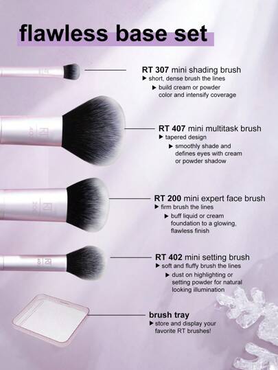 Real Techniques مجموعة ريال تكنيكس ميني المحدودة الإصدار ، مجموعة الإضاءة الخافتة ،مجموعة ميني التألق الخافت