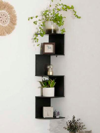 رف زاوية متعدد الطبقات، رف زاوية عائم، منظم حائط تخزيني، رفوف حائطية متعددة الطبقات من البي في سي سهلة التركيب للغرف، الحمامات، المطابخ، المكاتب، غرف المعيشة، مكتبة (قطعة واحدة)