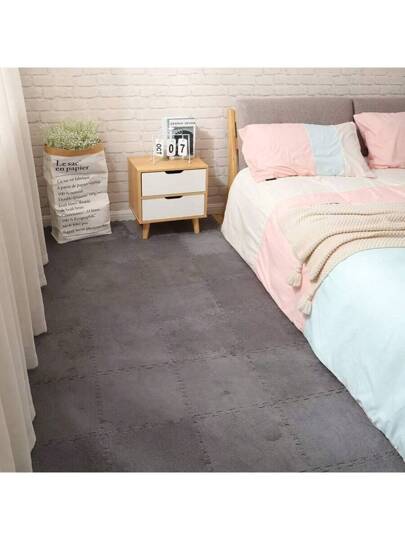 12 قطعة من بلاطة السجاد المتماسكة للغرفة والصالون مضادة للانزلاق، بسماكة أكبر ولينة ومضادة للماء