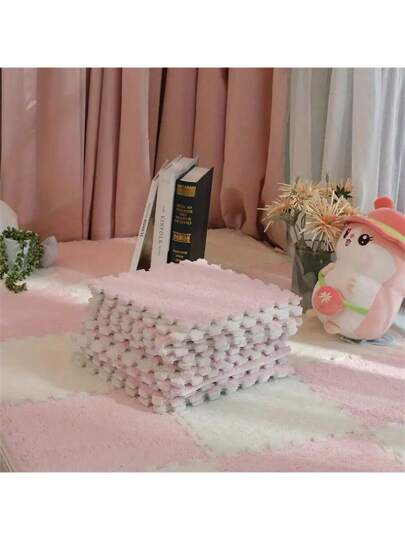 12 قطعة من بلاطة السجاد المتماسكة للغرفة والصالون مضادة للانزلاق، بسماكة أكبر ولينة ومضادة للماء