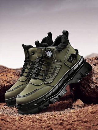 بوت كارجو رجالية مرتفعة الكاحل طراز بريطاني لموسم خريف/شتاء 2024، مزودة بنعل سميك مضاد للانزلاق وملائمة للتنزه والهايكنج في الخارج