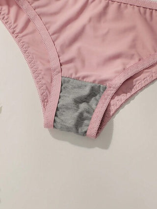 Shein Underwear&Sleepwear Basics ملابس داخلية للنساء طقم متكون من حمالة صدر باسلاك ولباس داخلي مثلث، بلون واحد، 4 مجموعات في عبوتين