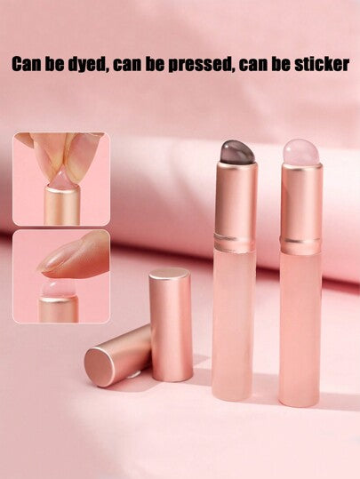 فرش شفايف سيليكون صغيرة مع غطاء، فرشاة أحمر شفاه، كريم أساس، بلسم شفاه، أدوات مكياج متنقلة مدمجة