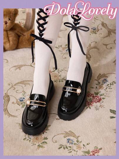 أحذية أوكسفورد حريمي Dola Lovely حذاء بلاتفورم بني بسيط وجميل للنساء، أحذية أوكسفورد ذات نعل سميك، مناسب للعطلات وراس السنة الجديدة