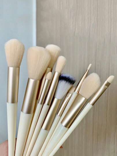 13 قطعة أدوات فرش مكياج احترافية ناعمة وخفيفة لأساس المكياج والبودرة والظل، فرشاة كيبوكي للمزج ، أداة تجميل مع حقيبة واسفنجة للمكياج، هدية للمبتدئين في المكياج