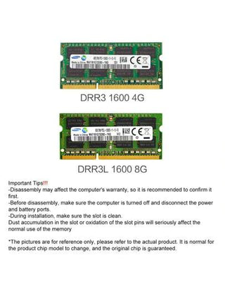 Samsung رام كمبيوتر محمول سامسونج DDR3 1.5 فولت 1333 ميجاهرتز 1600 ميجاهرتز 4 جيجابايت 8 جيجابايت لأجهزة الكمبيوتر المحمول والكراسات البريدية