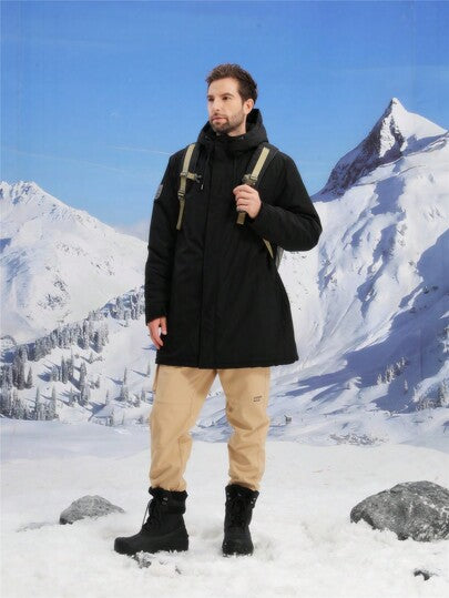 CAMEL CROWN بوت شتوية مقاومة للماء للرجال، للمشي لمسافات طويلة، بلاعب فرو مبطن، خفيفة الوزن، بوت طويلة للخارج