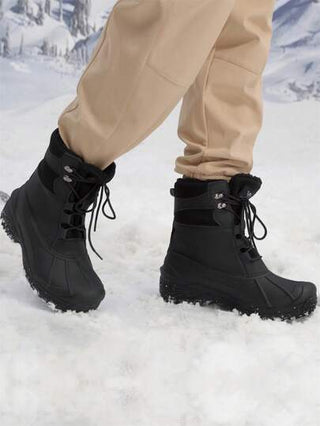 CAMEL CROWN بوت شتوية مقاومة للماء للرجال، للمشي لمسافات طويلة، بلاعب فرو مبطن، خفيفة الوزن، بوت طويلة للخارج