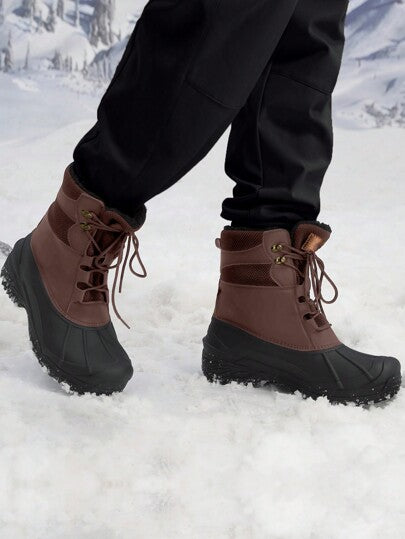 CAMEL CROWN بوت شتوية للتزلج على الثلج للرجال مقاومة للماء معزولة بفرو خفيفة الوزن للخارج