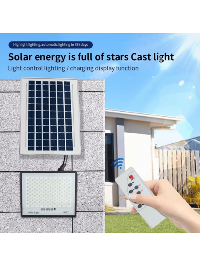 ضوء شمسي كشاف كهربائي حديقة الجدار بقوة 2000 ملي أمبير/4000 ملي أمبير/5000 ملي أمبير مقاوم للماء تعمل بالطاقة الشمسية ، مع جهاز تحكم عن بعد، إنارة الحدائق والشوارع والشمس
