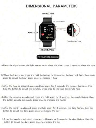 ساعة رياضية إلكترونية LED كاجوال TPU بتصميم قلب مناسبة للأطفال/الشباب والطلاب، مناسبة للاستخدام اليومي قطعة واحدة