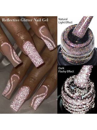 4 زهرة لوتس 6 قطع/مجموعة لاك جل أظافر لامع وعاكس ، 7مل جل أظافر براق ولامع من نوع ال- UV LED جل لاصق نصف دائم ، لعمل المناكير المنزلية وتزيين الأظافر في صالونات العناية بالأظافر