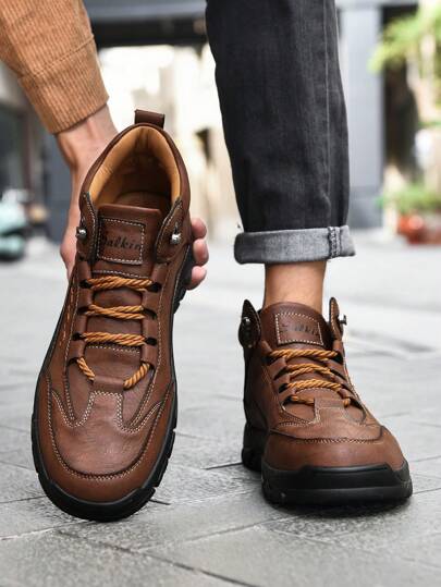 Salkin بوت رياضية كاجوال عالية للرجال، بسيطة باللون الخاكي بأربطة، طرف دائري وكعب سميك، لارتداء مريح وسهل، وحماية من الانزلاق، مناسبة للحياة اليومية والمكتبية والتنزه والقيادة، مقاسات كبيرة 45 46 47 48