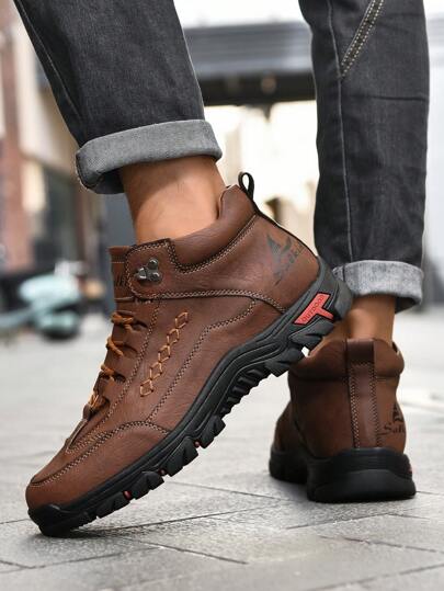 Salkin بوت رياضية كاجوال عالية للرجال، بسيطة باللون الخاكي بأربطة، طرف دائري وكعب سميك، لارتداء مريح وسهل، وحماية من الانزلاق، مناسبة للحياة اليومية والمكتبية والتنزه والقيادة، مقاسات كبيرة 45 46 47 48