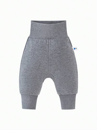 mini bala بناطيل دافئة ذات خصر عالي، مبطنة حراريا، لصبي الرضع، مجموعة شتاء 2024