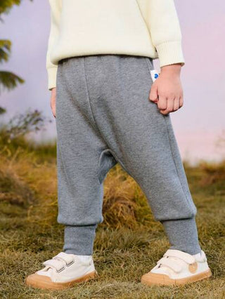 mini bala بناطيل دافئة ذات خصر عالي، مبطنة حراريا، لصبي الرضع، مجموعة شتاء 2024