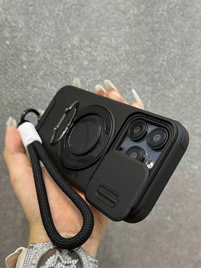 علاقة الهاتف الجديدة، غطاء هاتف مغناطيسي قابل للفصل عالي الجودة مع حامل، متوافق مع هواتف آيفون 15/16 برو ماكس/14 برو، يشمل سير معصم، طلاء ماط، مناسب للرجال والنساء، آيفون 13/12/11/15 بلس، موديل شائع