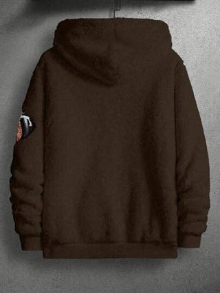 Manfinity Homme هودي طباعة الدب طويل الأكمام كاجوال للرجال، للارتداء اليومي