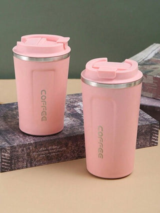 1 قطعة/380مل/510مل كوب قهوة معاد استخدامه من الفولاذ المقاوم للصدأ، كوب سفر محمول، كوب معزول محكم الإغلاق للمشروبات الباردة/الساخنة، مناسب للمكتب والسيارة