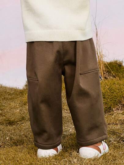 mini bala بناطيل ضيقة مبطنة دافئة للأطفال الرضع، مجموعة ربيع/شتاء 2024