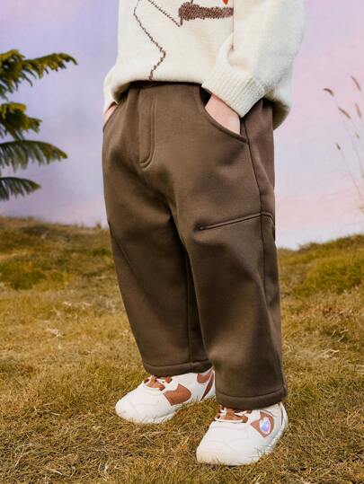 mini bala بناطيل ضيقة مبطنة دافئة للأطفال الرضع، مجموعة ربيع/شتاء 2024