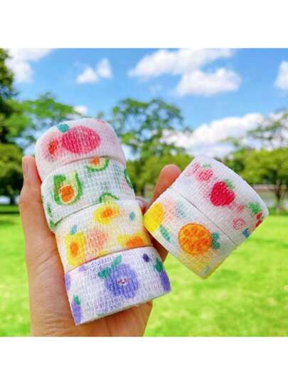 3 قطع/6 قطع من الشريط الطبي اللاصق ذو الطباعة البارزة وتصميم الحراسة للأصابع متعدد الألوان، شريط طبي مرن غير منسوج للرياضة والوشم الحيواني