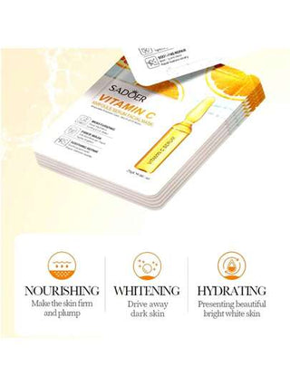 TOEDO 5/10 قطعة قناع الوجه المرطب والمحكم والمرطب بحمض الهيالورونيك والفيتامين سي 24 قيراط للبشرة، منتجات العناية بالبشرة