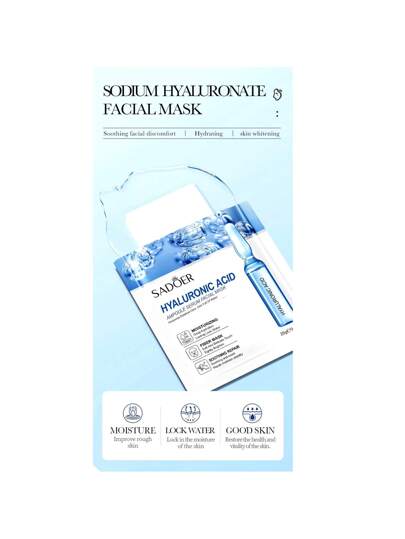 TOEDO 5/10 قطعة قناع الوجه المرطب والمحكم والمرطب بحمض الهيالورونيك والفيتامين سي 24 قيراط للبشرة، منتجات العناية بالبشرة