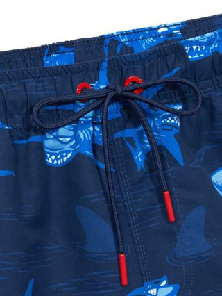 Manfinity Swimmode شورتات كاجوال رجالية بطبعات كاملة مزودة بربطة أمامية للشاطئ