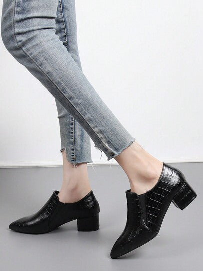 كعب عالي للنساء، أحذية بكعب مربع، أحذية عمل متعددة الاستخدامات، تصميم جديد لربيع/خريف